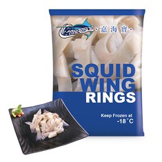 Anillo de ala de calamar congelado